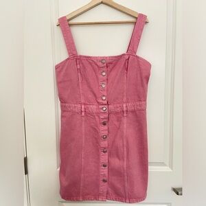 NWT, Mango Button Denim Dress, Bubblegum Pink, Size L